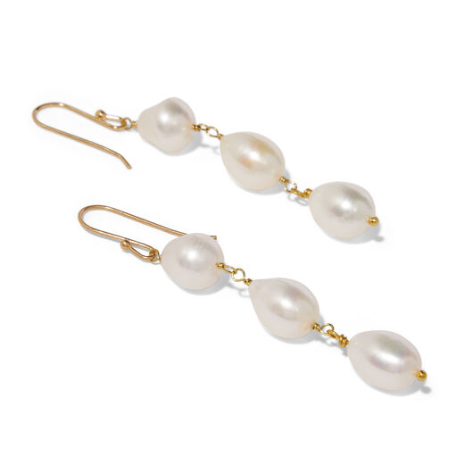 Freshwater pearl cascading drop earrings by Mirabelle